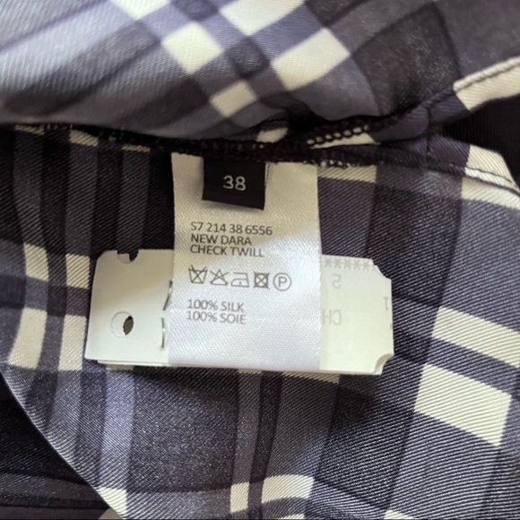 Joseph Silk Oversized Plaid Twill Dara Blouse 1/4 button down shirt. Size 8 - Picture 7 of 14